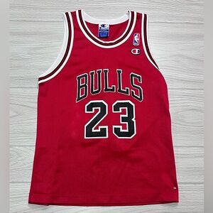 Vintage Chicago Bulls Jersey Youth Medium 90s Champion Michael Jordan #23 Red